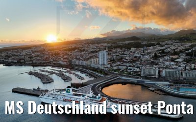 MS Deutschland sunset Ponta Delgada
