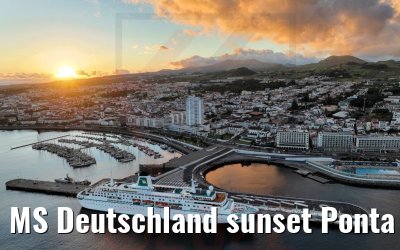 MS Deutschland sunset Ponta Delgada