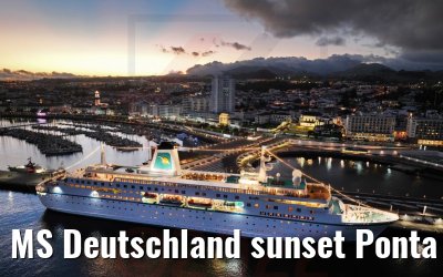 MS Deutschland sunset Ponta Delgada