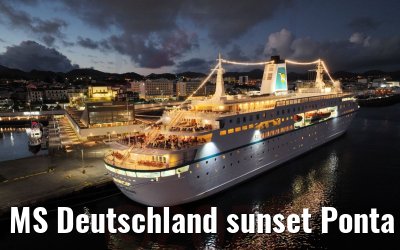 MS Deutschland sunset Ponta Delgada