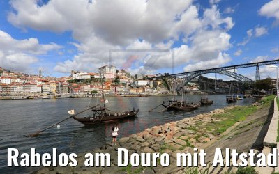 Rabelos am Douro mit Altstadt Ribeira Porto 25.09.2020