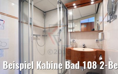 Beispiel Kabine Bad 108 2-Bett Aussen Hauptdeck