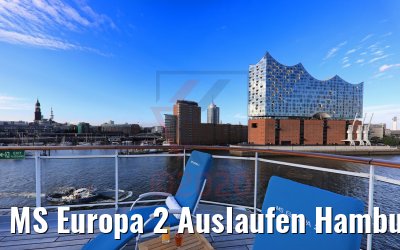 MS Europa 2 Auslaufen Hamburg mit Elbphilharmonie 30.07.2020