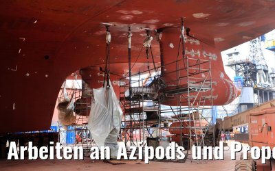 Arbeiten an Azipods und Propellern MS Europa 2 Werft 17.09.2017