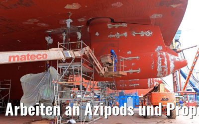 Arbeiten an Azipods und Propellern MS Europa 2 Werft 17.09.2017