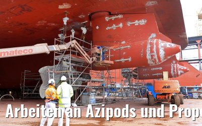 Arbeiten an Azipods und Propellern MS Europa 2 Werft 17.09.2017