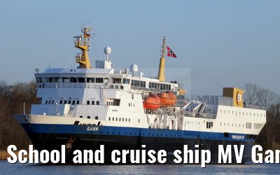 School and cruise ship MV Gann 19. april 2015 Kiel Canal