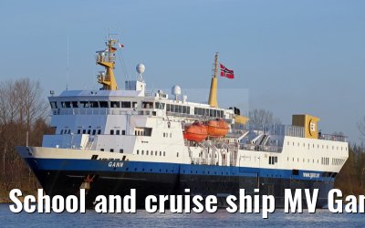 School and cruise ship MV Gann 19. april 2015 Kiel Canal