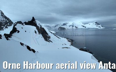 Orne Harbour aerial view Antarctica 22.01.2023