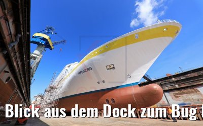 Blick aus dem Dock zum Bug MS Hamburg 17.05.2020