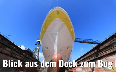 Blick aus dem Dock zum Bug MS Hamburg 17.05.2020