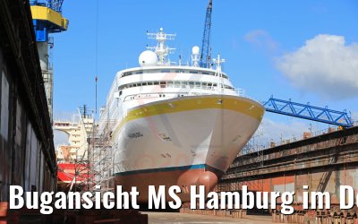Bugansicht MS Hamburg im Dock, von Blohm+Voss 17.05.2020