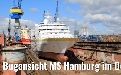 Bugansicht MS Hamburg im Dock Blohm+Voss 17.05.2020