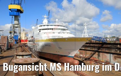 Bugansicht MS Hamburg im Dock Blohm+Voss 17.05.2020