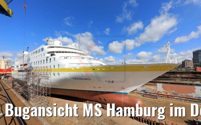 Bugansicht MS Hamburg im Dock Blohm+Voss 17.05.2020