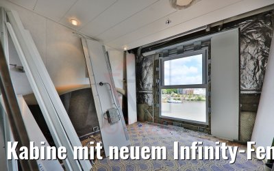 Kabine mit neuem Infinity-Fenster Beispiel Deck 05 MS Hamburg 17.05.2020