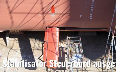 Stabilisator Steuerbord ausgefahren MS Hamburg 17.05.2020