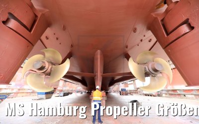 MS Hamburg Propeller Größenvergleich Werft 12.05.2020