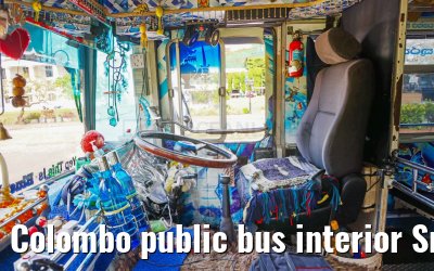 Colombo public bus interior Sri Lanka 28.02.2024