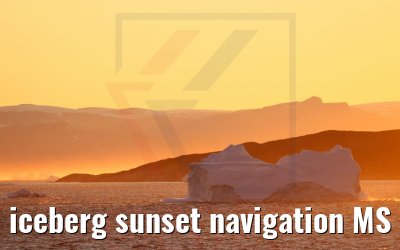 iceberg sunset navigation MS Hamburg