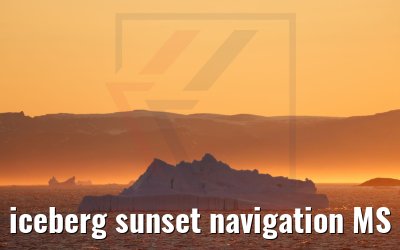 iceberg sunset navigation MS Hamburg