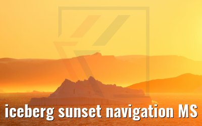 iceberg sunset navigation MS Hamburg