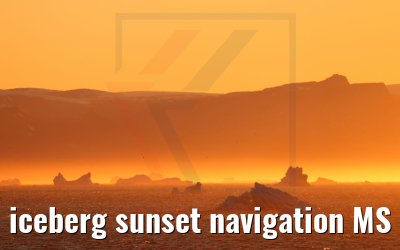 iceberg sunset navigation MS Hamburg