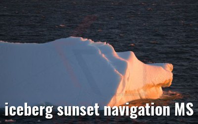 iceberg sunset navigation MS Hamburg