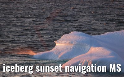 iceberg sunset navigation MS Hamburg