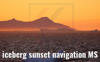 iceberg sunset navigation MS Hamburg