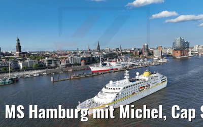 MS Hamburg mit Michel, Cap San Diego und Elbphilharmonie 13.07.2022