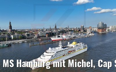 MS Hamburg mit Michel, Cap San Diego und Elbphilharmonie 13.07.2022