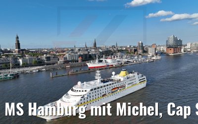 MS Hamburg mit Michel, Cap San Diego und Elbphilharmonie 13.07.2022
