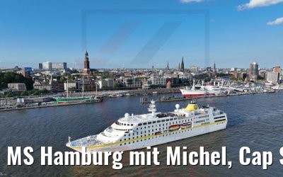 MS Hamburg mit Michel, Cap San Diego und Rickmer Rickmers 13.07.2022
