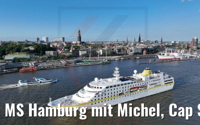 MS Hamburg mit Michel, Cap San Diego und Rickmer Rickmers 13.07.2022