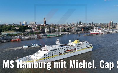 MS Hamburg mit Michel, Cap San Diego und Rickmer Rickmers 13.07.2022