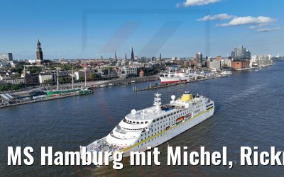 MS Hamburg mit Michel, Rickmer Rickmers, Cap San Diego und Elphi 13.07.2022