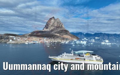 Uummannaq city and mountain with MS Hamburg 04.09.2022