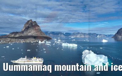 Uummannaq mountain and icebergs MS Hamburg 04.09.2022