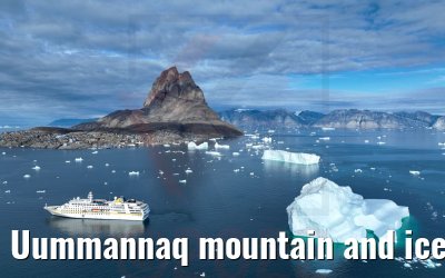 Uummannaq mountain and icebergs MS Hamburg 04.09.2022