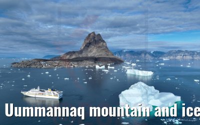 Uummannaq mountain and icebergs MS Hamburg 04.09.2022