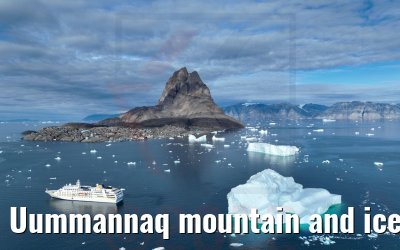 Uummannaq mountain and icebergs MS Hamburg 04.09.2022