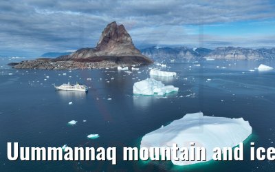 Uummannaq mountain and icebergs MS Hamburg 04.09.2022