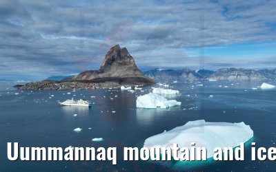 Uummannaq mountain and icebergs MS Hamburg 04.09.2022