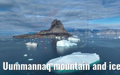 Uummannaq mountain and icebergs MS Hamburg 04.09.2022
