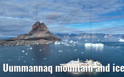Uummannaq mountain and icebergs MS Hamburg 04.09.2022