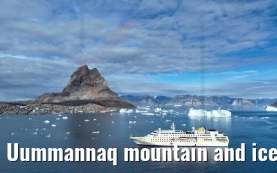 Uummannaq mountain and icebergs MS Hamburg 04.09.2022