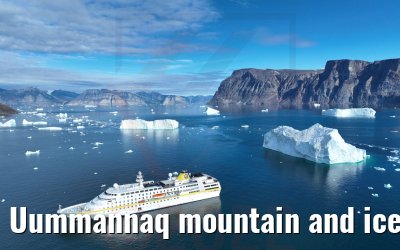 Uummannaq mountain and icebergs MS Hamburg 04.09.2022