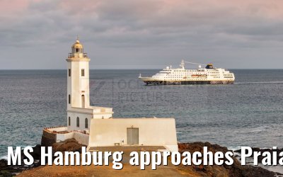 MS Hamburg approaches Praia, Santiago, Cape Verde 17.02.2025