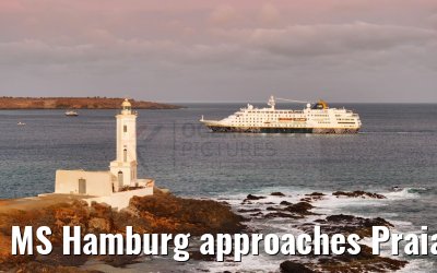 MS Hamburg approaches Praia, Santiago, Cape Verde 17.02.2025